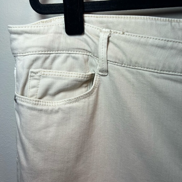 J. Jill Denim Women's Authentic Fit Cropped Jeans Cream Capri Raw Hem Stretch 18 - Picture 3 of 13